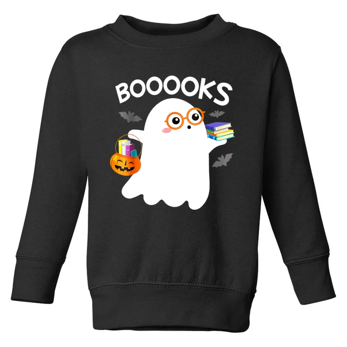 Halloween Booooks Cute Ghost Reading Library Books Halloween Toddler Sweatshirt