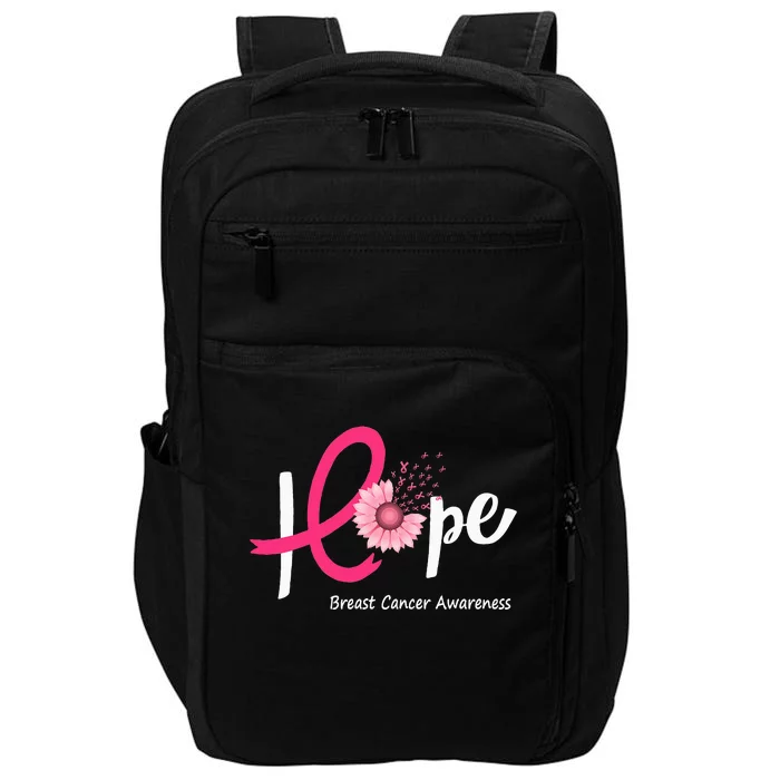 Hope Breast Cancer Pink Ribbons Sunflower October Month Impact Tech Backpack