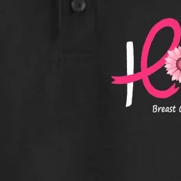 Hope Breast Cancer Pink Ribbons Sunflower October Month Dry Zone Grid Performance Polo