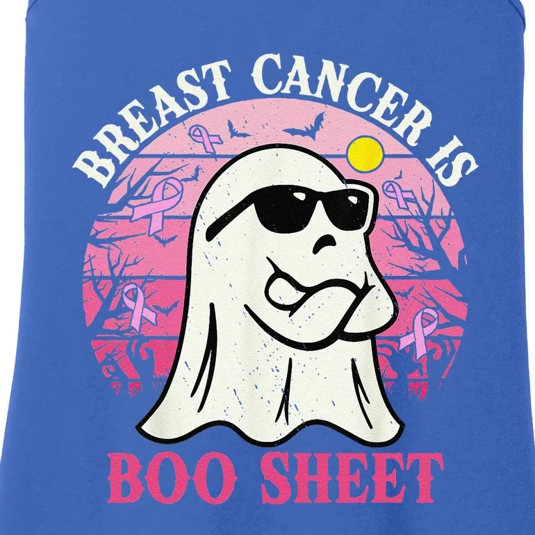 Halloween Breast Cancer Is Boo Sheet Groovy Spooky Mom Ladies Essential Tank