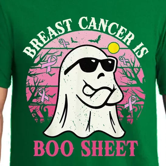 Halloween Breast Cancer Is Boo Sheet Groovy Spooky Mom Pajama Set