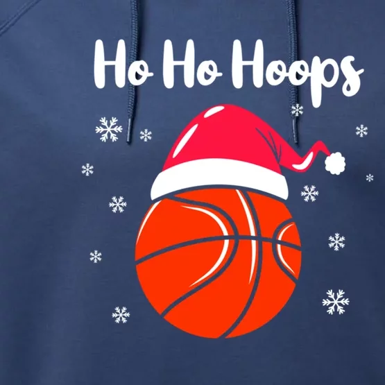 Hoops Basketball Christmas Pun For Xmas Basketball Player Gift Performance Fleece Hoodie