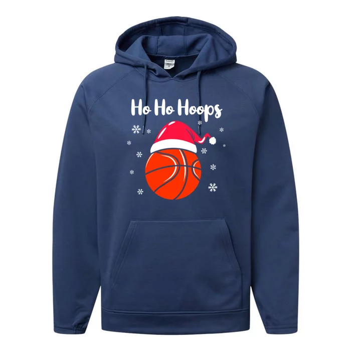 Hoops Basketball Christmas Pun For Xmas Basketball Player Gift Performance Fleece Hoodie