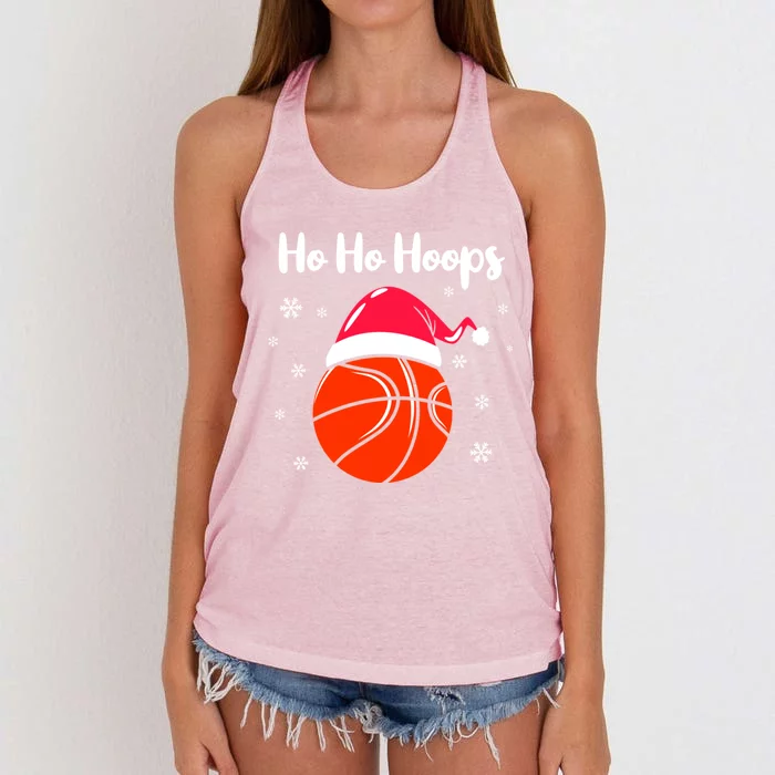 Hoops Basketball Christmas Pun For Xmas Basketball Player Gift Women's Knotted Racerback Tank