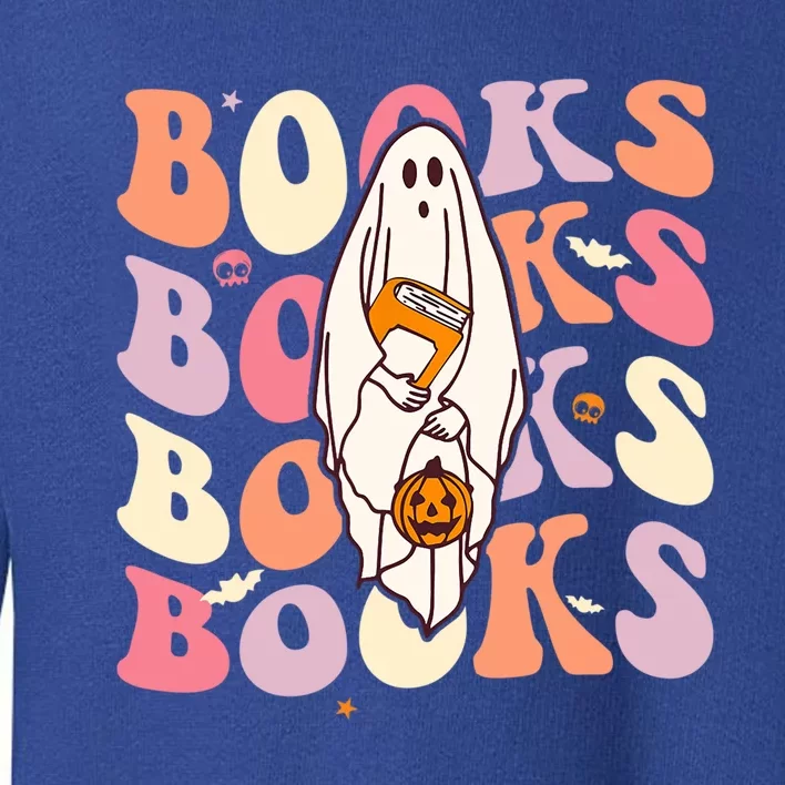 Halloween Booooks Cute Ghost Boo Reading Books Adults Gift Toddler Sweatshirt