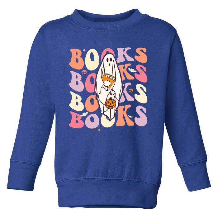 Halloween Booooks Cute Ghost Boo Reading Books Adults Gift Toddler Sweatshirt