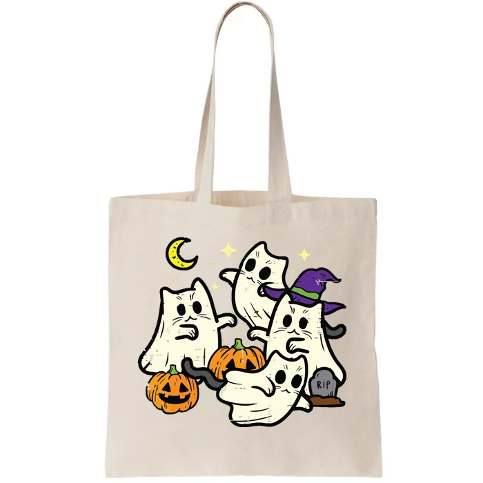 Halloween Black Cats Ghosts Costume Women Girl Tote Bag