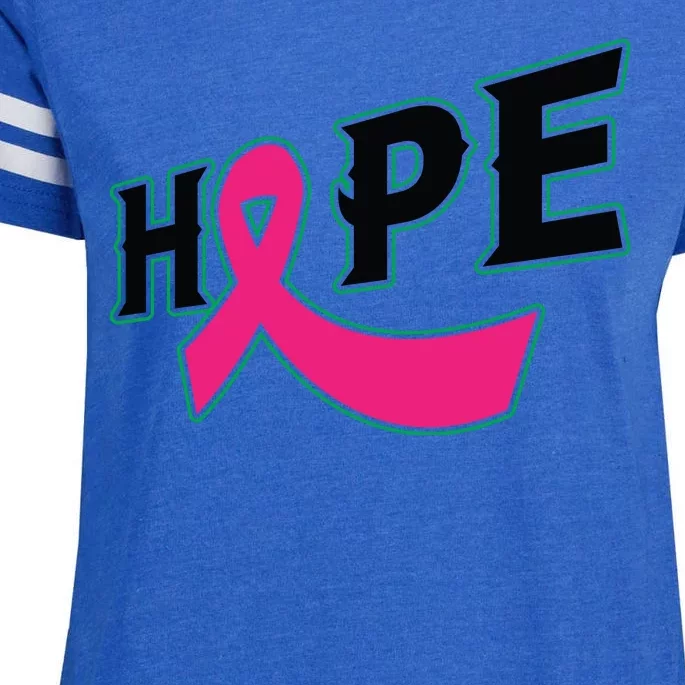 Hope Breast Cancer Awareness Pink Ribbon Enza Ladies Jersey Football T-Shirt