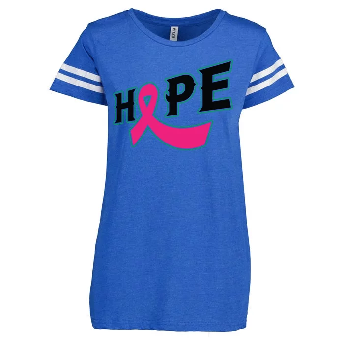 Hope Breast Cancer Awareness Pink Ribbon Enza Ladies Jersey Football T-Shirt