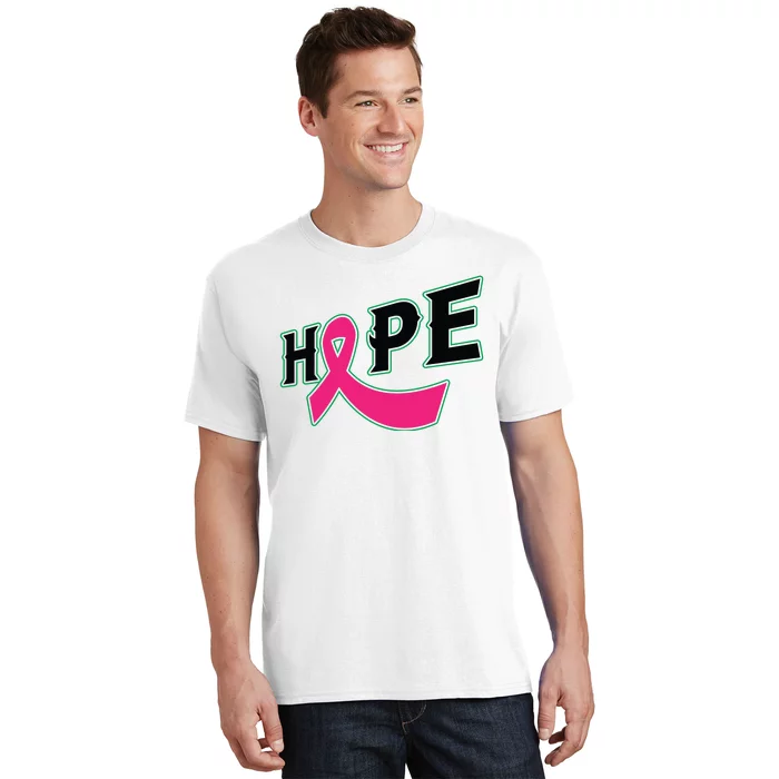 Hope Breast Cancer Awareness Pink Ribbon T-Shirt