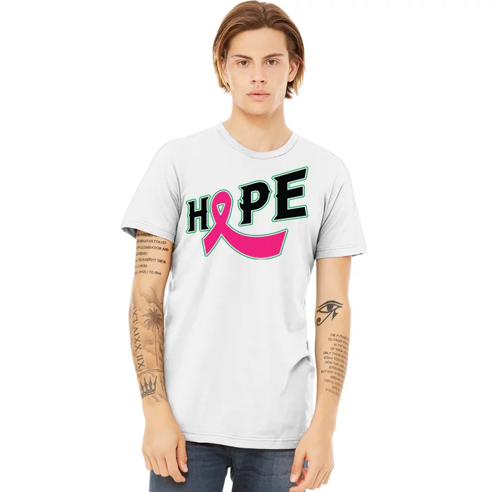 Hope Breast Cancer Awareness Pink Ribbon Premium T-Shirt