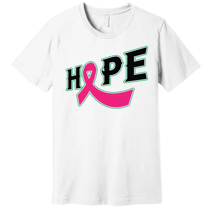 Hope Breast Cancer Awareness Pink Ribbon Premium T-Shirt