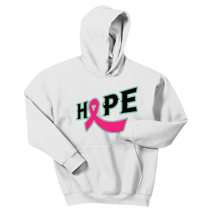 Hope Breast Cancer Awareness Pink Ribbon Kids Hoodie