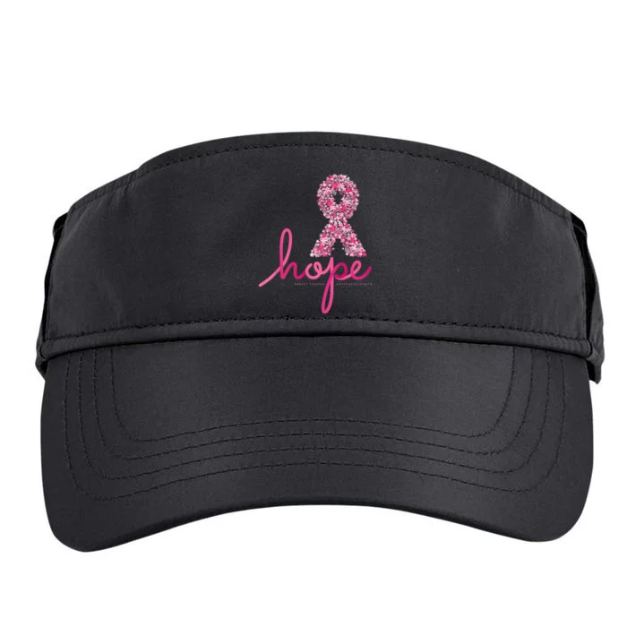 Hope Breast Cancer Awareness Shirt Pink Flowers Ribbon Adult Drive Performance Visor