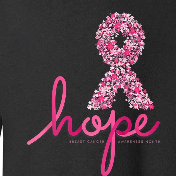 Hope Breast Cancer Awareness Shirt Pink Flowers Ribbon Toddler Sweatshirt