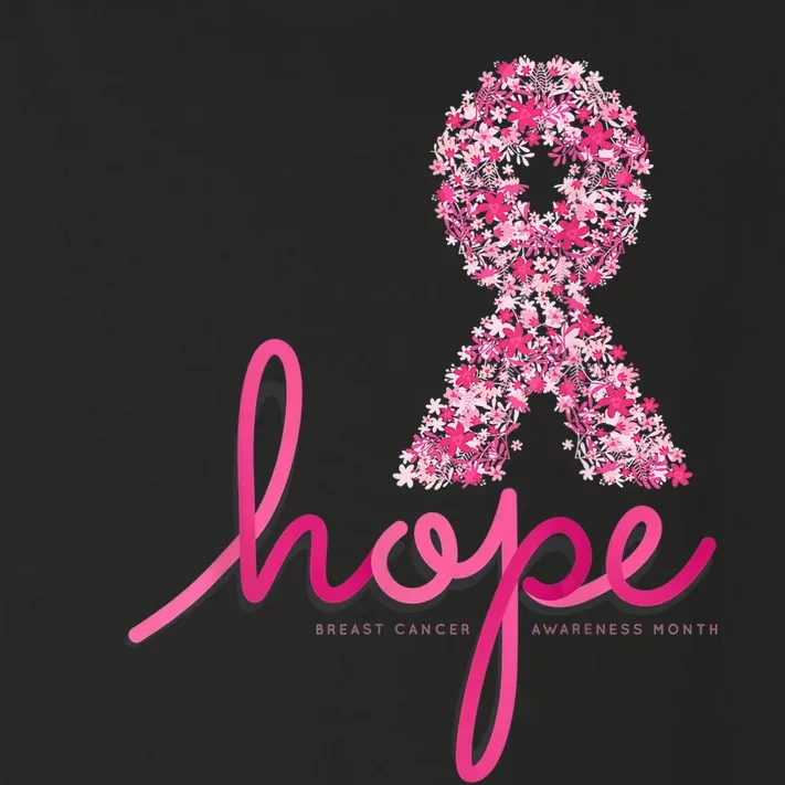 Hope Breast Cancer Awareness Shirt Pink Flowers Ribbon Toddler Long Sleeve Shirt