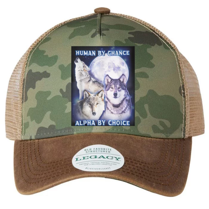 Human By Chance Alpha By Choice Alpha Wolf Legacy Tie Dye Trucker Hat