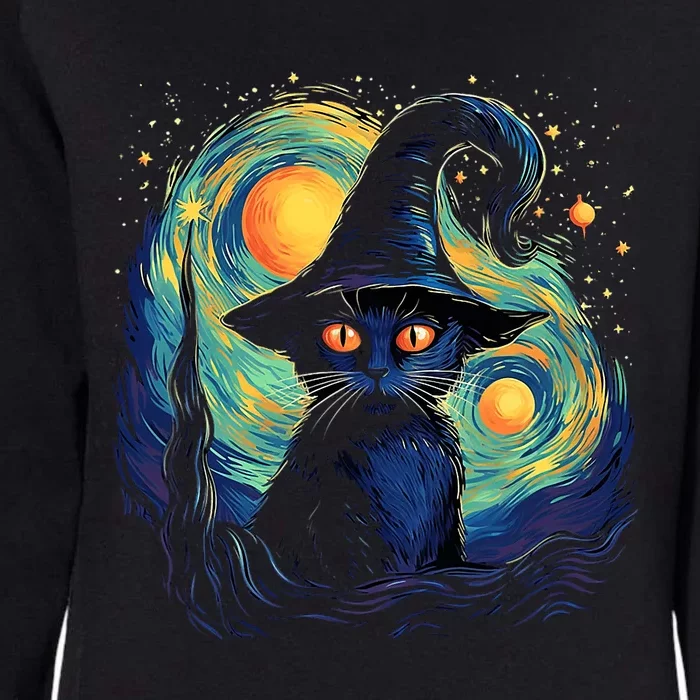 Halloween Black Cat Kitten Kitty Cat Witch Womens California Wash Sweatshirt