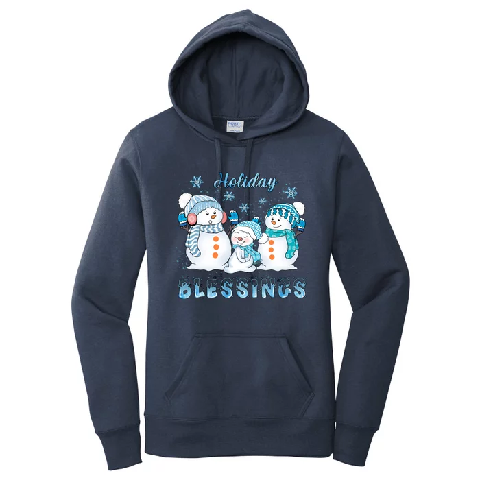 Holiday Blessings Christmas Snow Family Snowy Winter Meaningful Gift Women's Pullover Hoodie