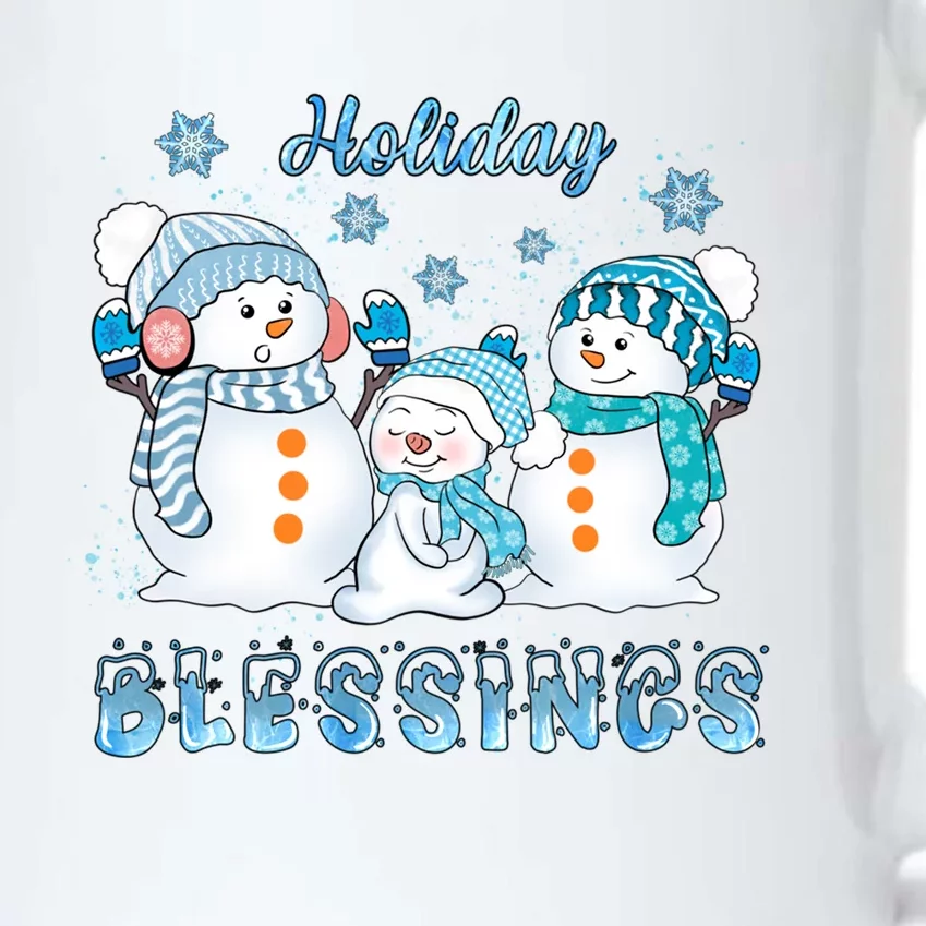 Holiday Blessings Christmas Snow Family Snowy Winter Gift Black Color Changing Mug