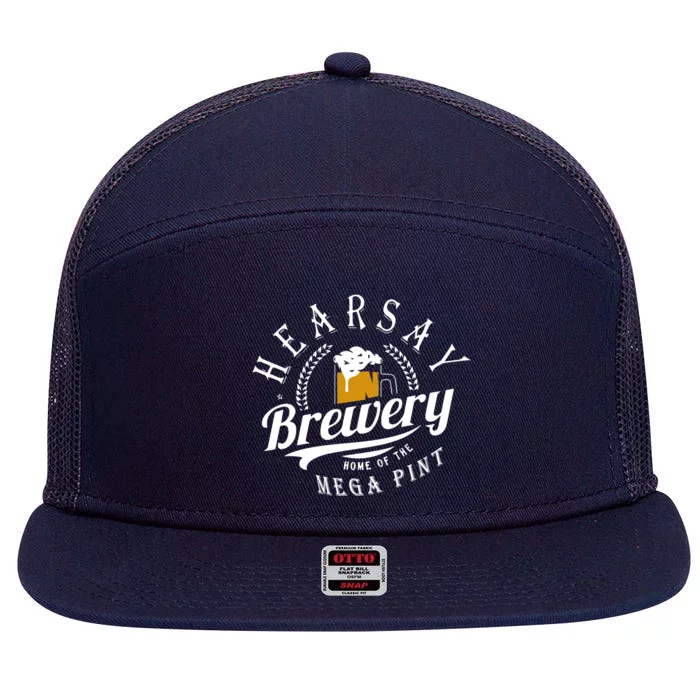 Hearsay Brewing Company Home Of The Mega Pint 7 Panel Mesh Trucker Snapback Hat