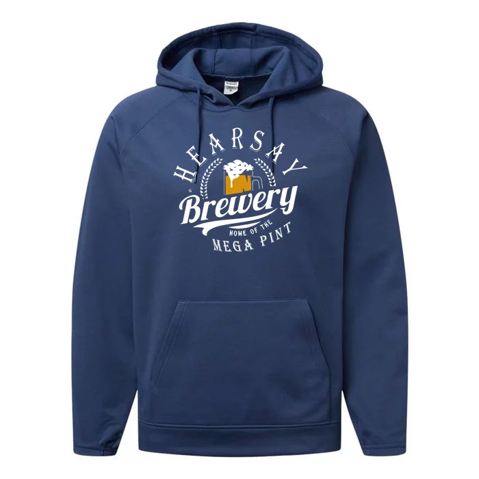 Hearsay Brewing Company Home Of The Mega Pint Performance Fleece Hoodie