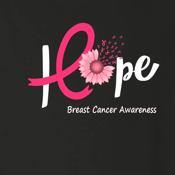 Hope Breast Cancer Pink Ribbons Sunflower October Month Toddler Long Sleeve Shirt