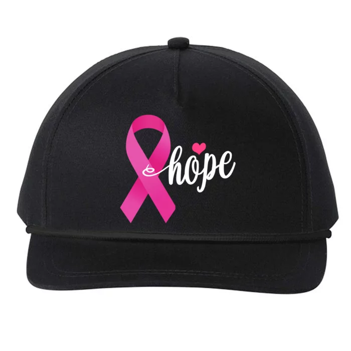 Hope Breast Cancer Awareness Ribbon Snapback Five-Panel Rope Hat