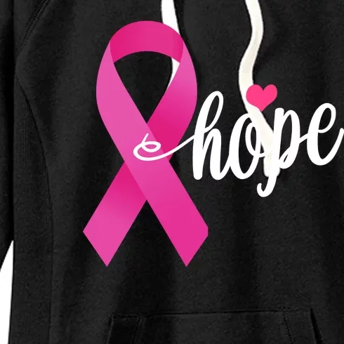 Hope Breast Cancer Awareness Ribbon Women's Fleece Hoodie