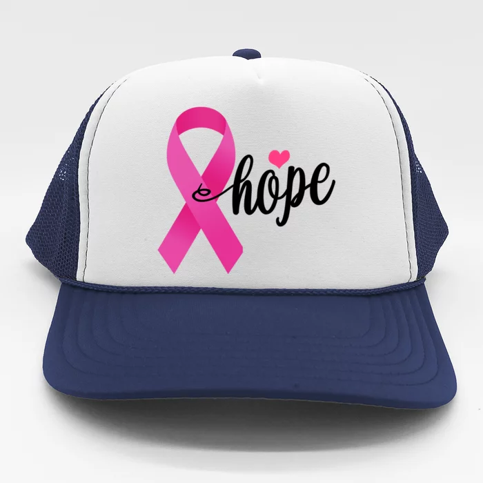 Hope Breast Cancer Awareness Ribbon Trucker Hat