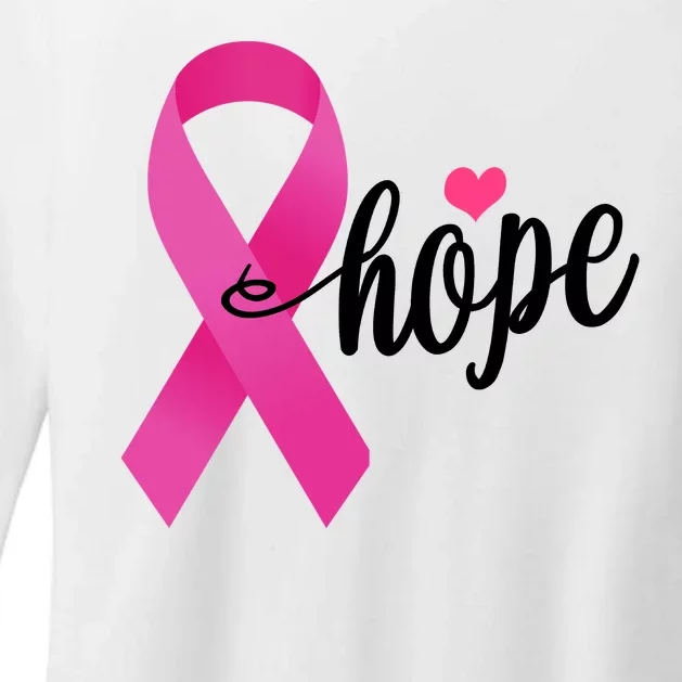 Hope Breast Cancer Awareness Ribbon Womens CVC Long Sleeve Shirt