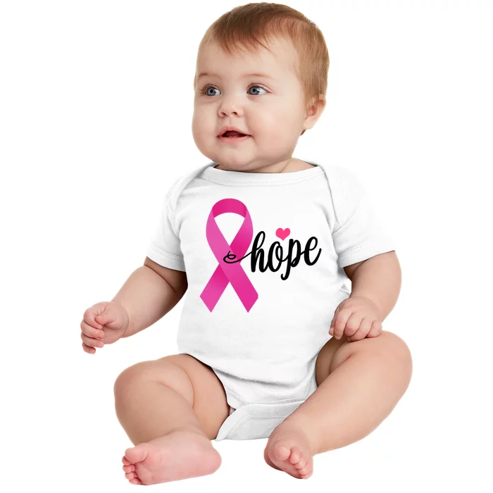 Hope Breast Cancer Awareness Ribbon Baby Bodysuit