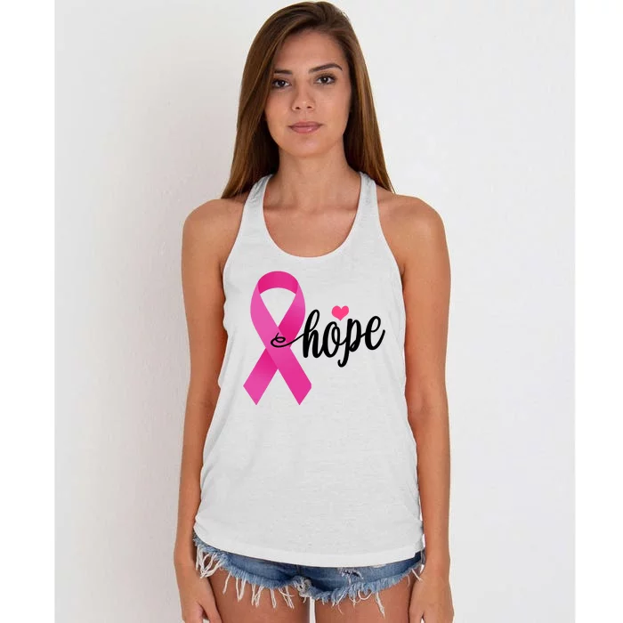 Hope Breast Cancer Awareness Ribbon Women's Knotted Racerback Tank