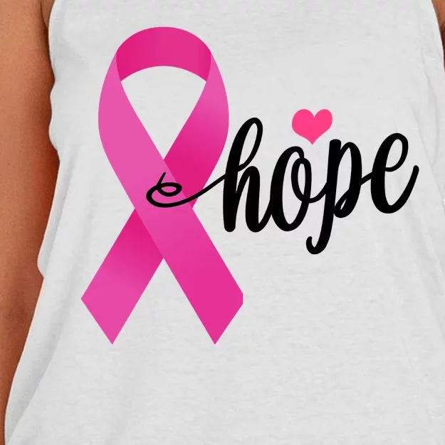 Hope Breast Cancer Awareness Ribbon Women's Knotted Racerback Tank