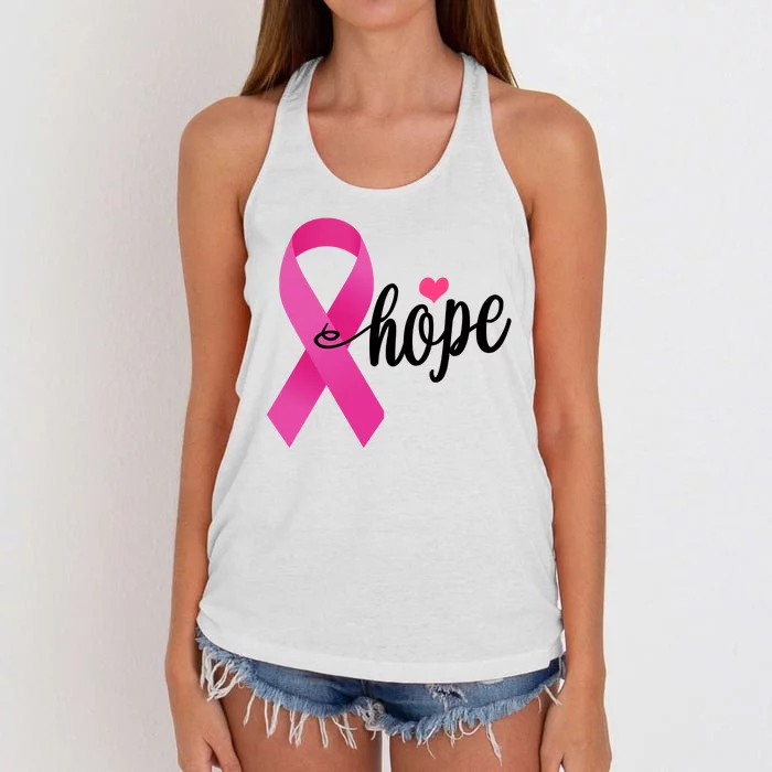 Hope Breast Cancer Awareness Ribbon Women's Knotted Racerback Tank