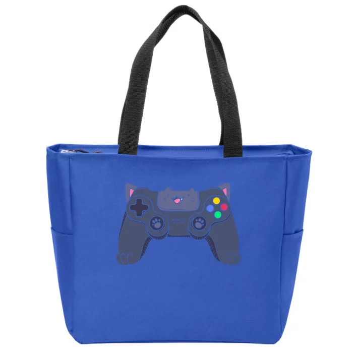 Halloween Black Cat Gaming Controller Halloween Video Game Meaningful Gift Zip Tote Bag