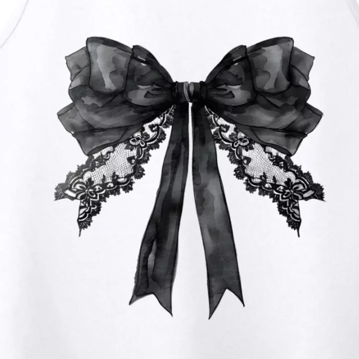 Halloween Black Coquette Bow Performance Tank