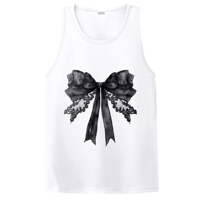 Halloween Black Coquette Bow Performance Tank