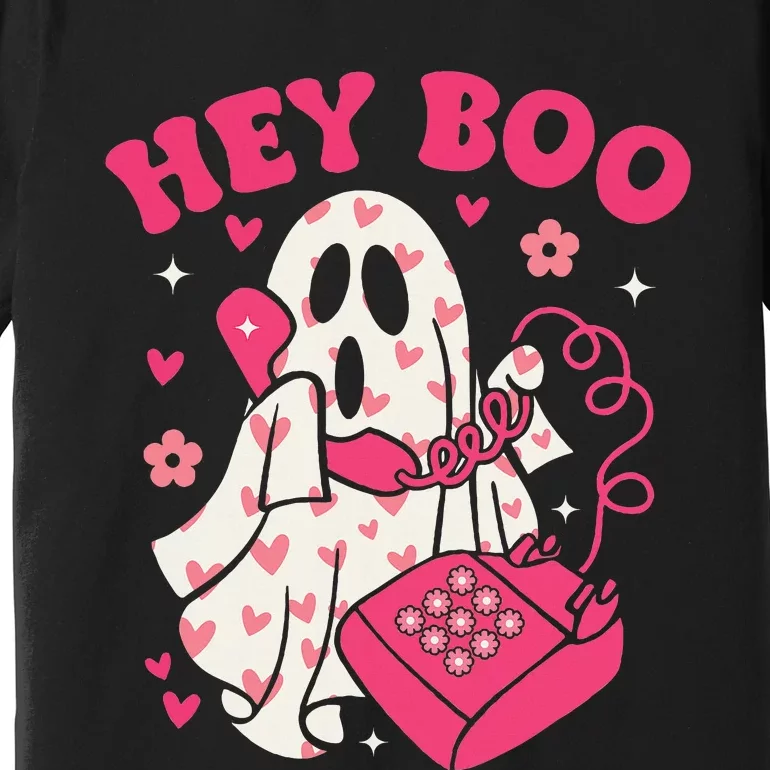 Hey Boo Cute Ghost Funny Halloween Premium T-Shirt