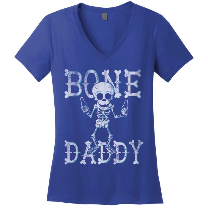 Halloween Bone Daddy Dads Birthday Gift Dad Gift Women's V-Neck T-Shirt