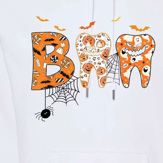 Halloween Boo Dental Spooky Spider Ghost Premium Hoodie