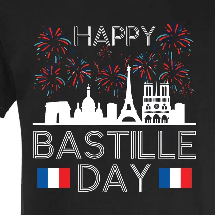 Happy Bastille Day France Paris French Flag Fireworks Garment-Dyed Heavyweight T-Shirt