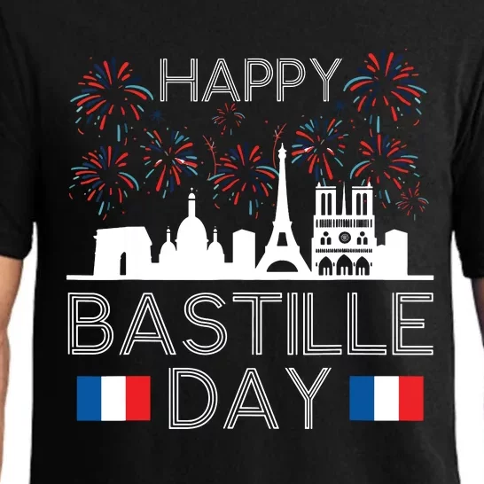 Happy Bastille Day France Paris French Flag Fireworks Pajama Set