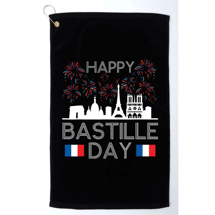 Happy Bastille Day France Paris French Flag Fireworks Platinum Collection Golf Towel