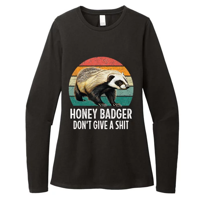 Honey Badger DonT Give A Shit Vintage Style Womens CVC Long Sleeve Shirt