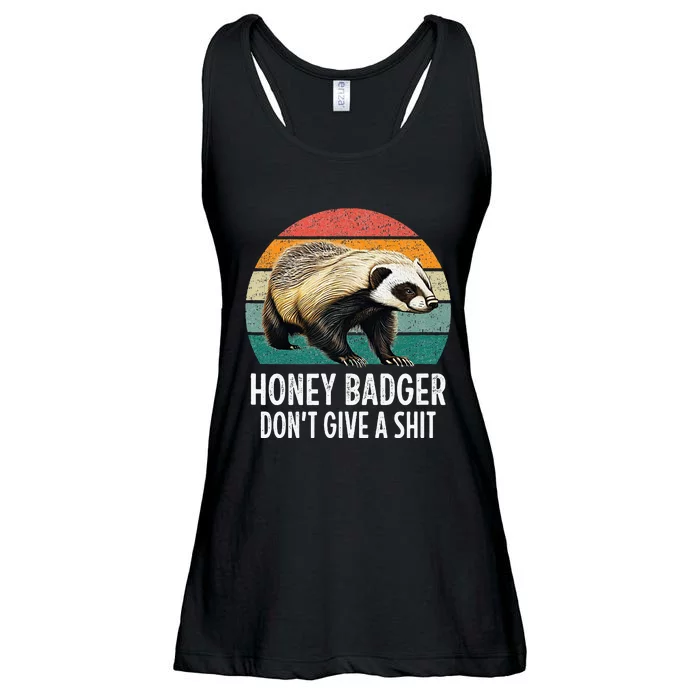 Honey Badger DonT Give A Shit Vintage Style Ladies Essential Flowy Tank