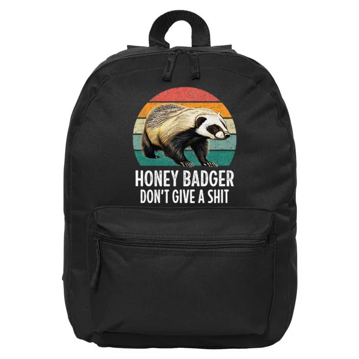 Honey Badger DonT Give A Shit Vintage Style 16 in Basic Backpack