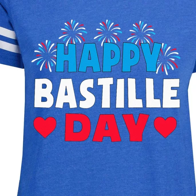 Happy Bastille Day July 14th France Fête Nationale Enza Ladies Jersey Football T-Shirt