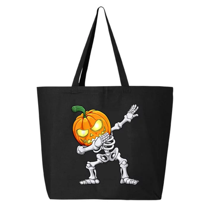 Halloween Boys Dabbing Skeleton Scary Pumpkin Jack O Lantern 25L Jumbo Tote