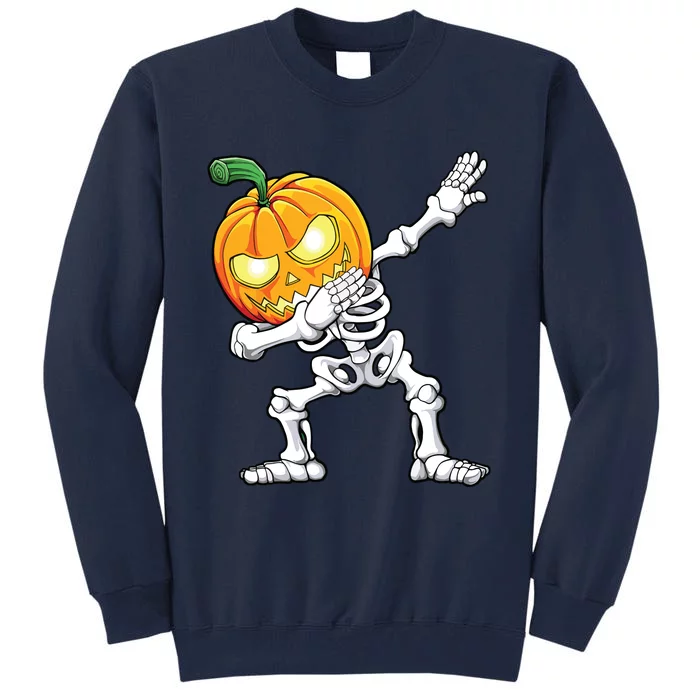 Halloween Boy Dabbing Skeleton Scary Pumpkin Jack O Lantern Tall Sweatshirt